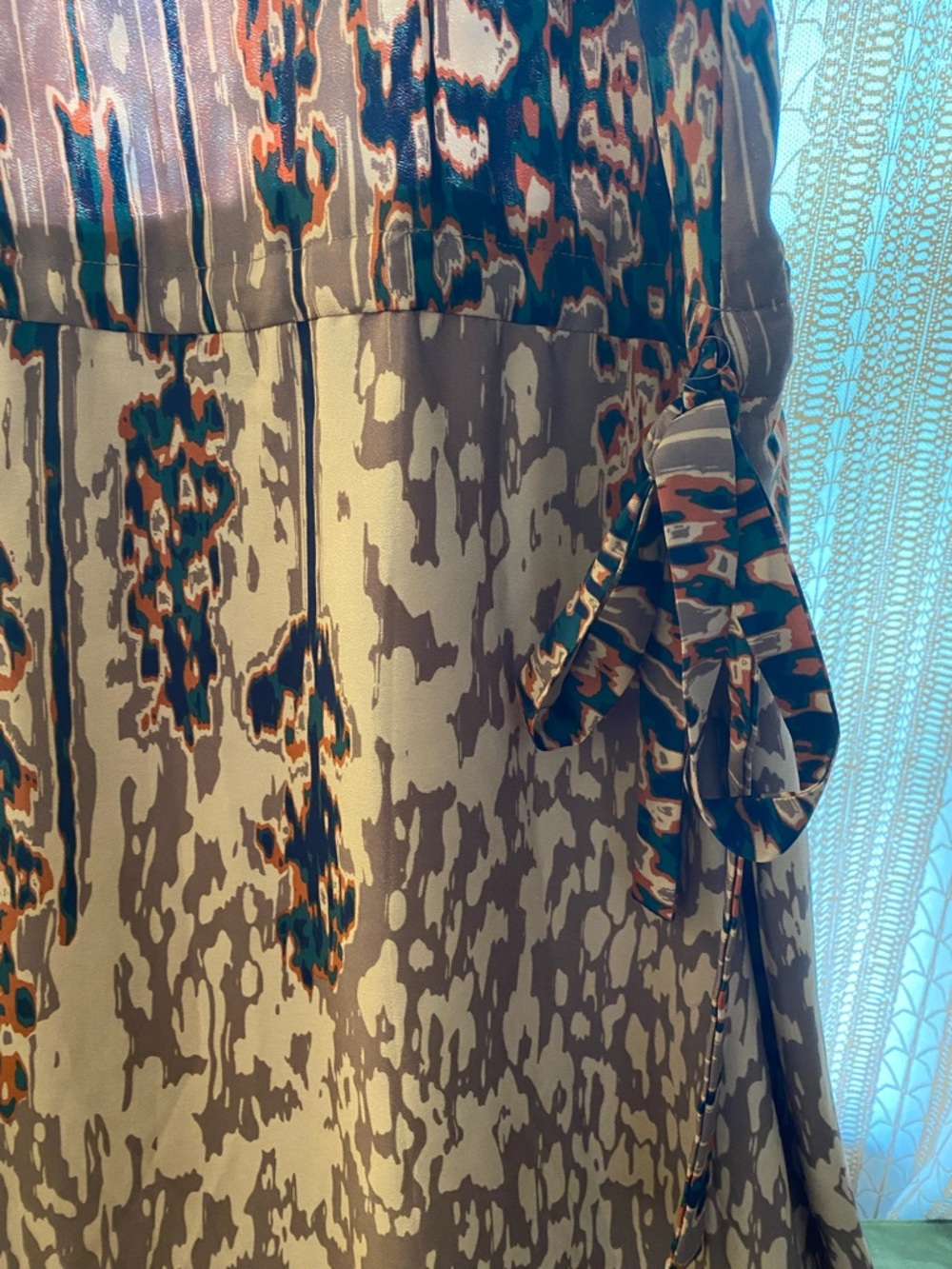 Bar III navy Yoke Brown Patterned Maxi Dress - Picture 3 of 4